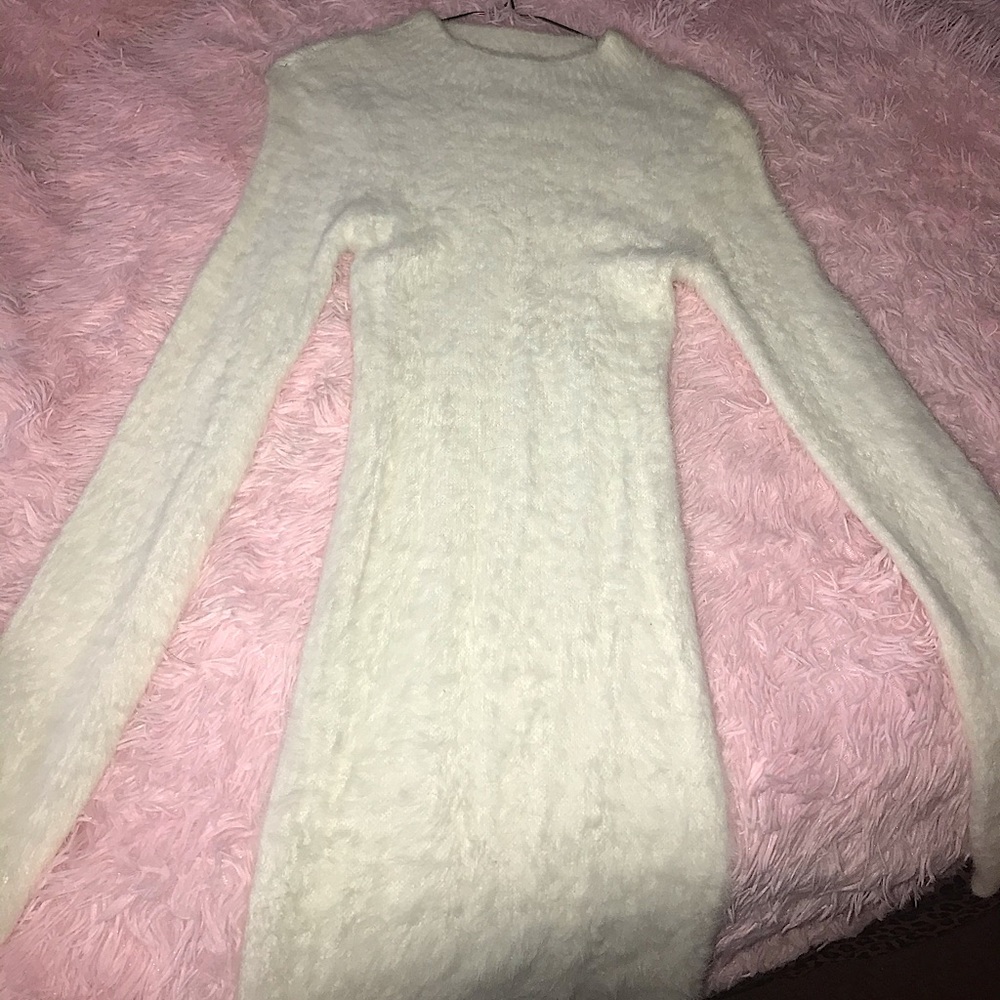 White Fuzzy Maxi dress